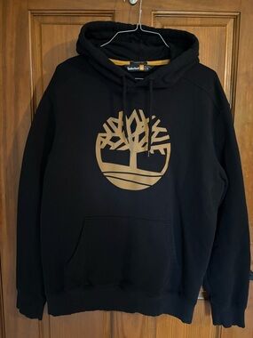 Timberland Black Crewneck Sweatshirt with Gold Logo - Men